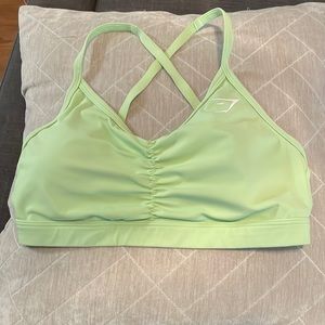 Lime green Gymshark ruched sports bra